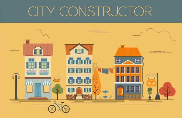 Great city map creator. Colour version. House constructor. House — Wektor stockowy