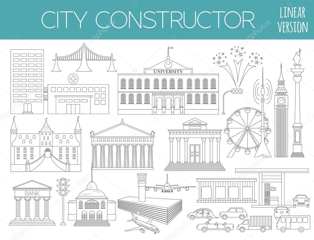 Great city map creator. Outline version. House constructor. Hous