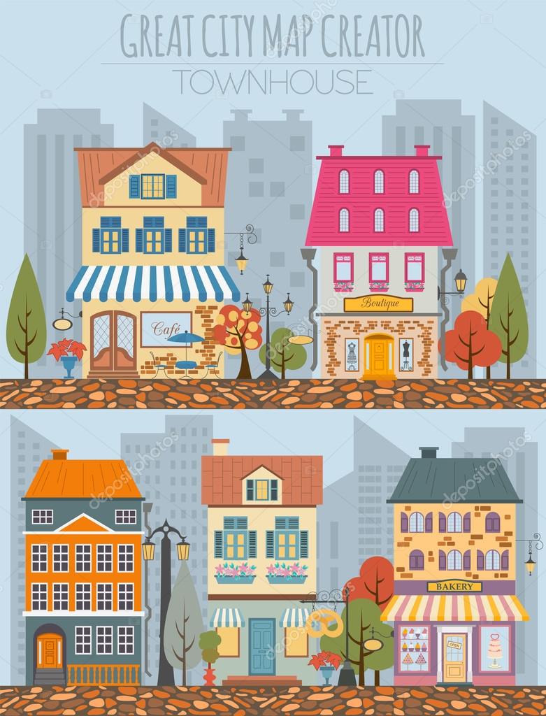 Great city map creator. House constructor. House, cafe, restaura Stock Vector Image by ©A7880S #86945256 Great city map creator. House constructor. House, cafe, restaura Stock Vector Image by ©A7880S #86945256
