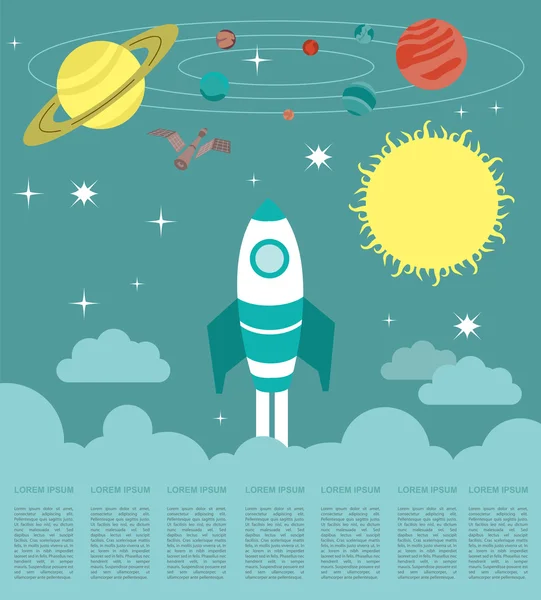 Space, universe graphic design. Infographic template — Stock Vector