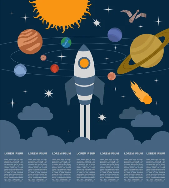 Space, universe graphic design. Infographic template. Vector ill — Stock vektor