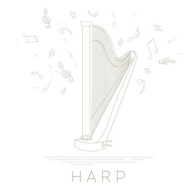 Müzik aletleri grafik şablonu. ARP