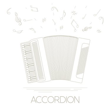 Müzik aletleri grafik şablonu. Akordeon.