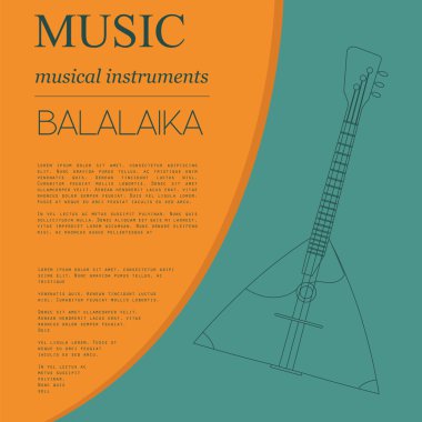 Müzik aletleri grafik şablonu. Balalayka.