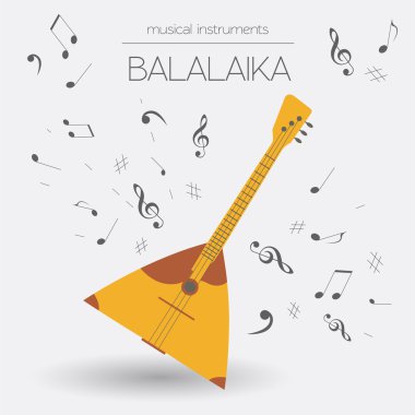 Müzik aletleri grafik şablonu. Balalayka.