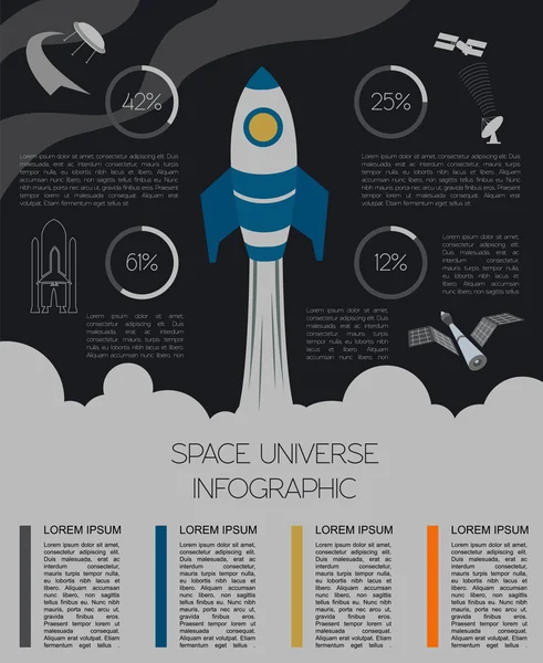 Espaço, design gráfico do universo. Modelo infográfico —  Vetores de Stock