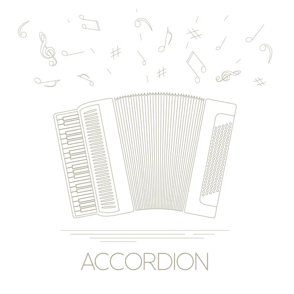 Plantilla gráfica instrumentos musicales. Acordeón . — Vector de stock