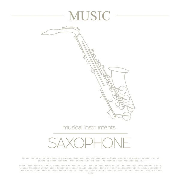 Hangszerek-grafikus-sablon. Szaxofon — Stock Vector