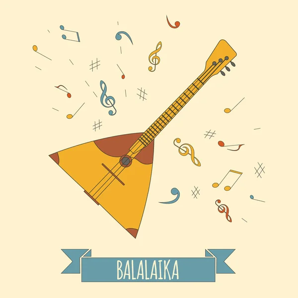 Modèle graphique d'instruments de musique. Balalaika . — Image vectorielle