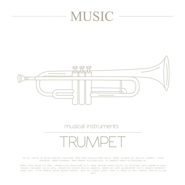 Instrumentos musicais modelo gráfico. Trompete — Vetor de Stock