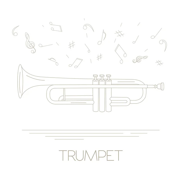 Modèle graphique d'instruments de musique. Trompette — Image vectorielle