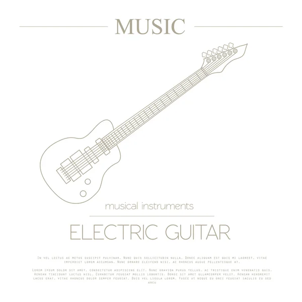 Modèle graphique d'instruments de musique. Guitare électrique — Image vectorielle