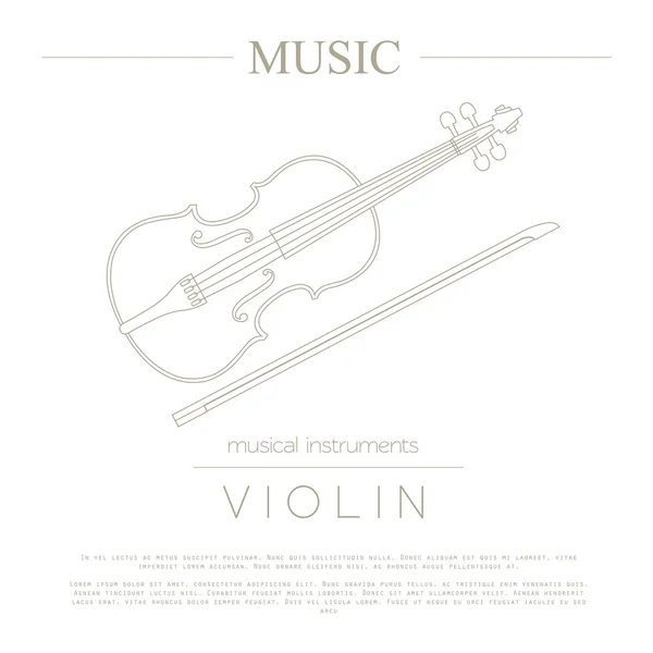 Strumenti musicali modello grafico. Violino . — Vettoriale Stock