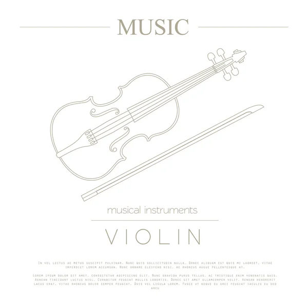 Plantilla gráfica instrumentos musicales. Violín. . — Vector de stock