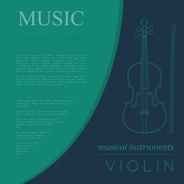 Modèle graphique d'instruments de musique. Violon . — Image vectorielle