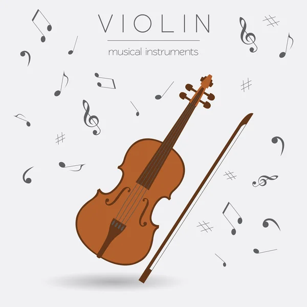 Plantilla gráfica instrumentos musicales. Violín. . — Vector de stock