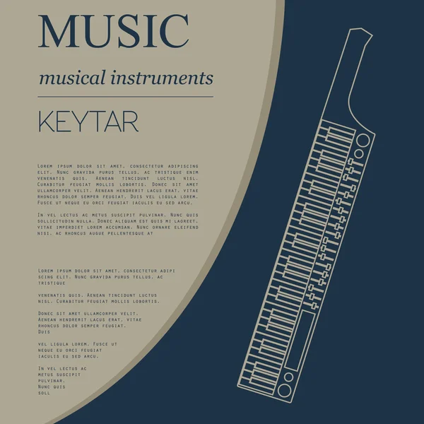 Plantilla gráfica instrumentos musicales. Keytar . — Vector de stock