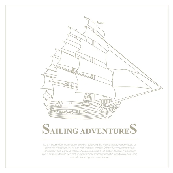 Set von Segelbooten und nautischen Logos. — Stockvektor