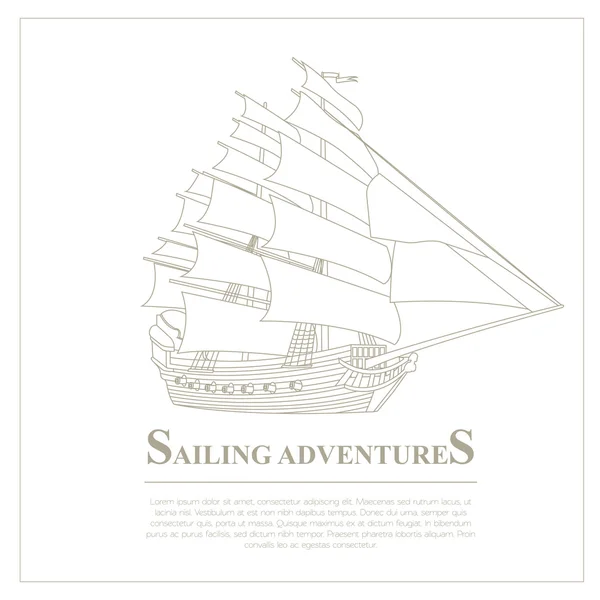 Set of sailing boat and nautical logos. — Stock Vector