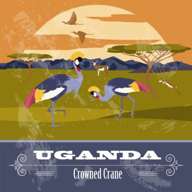 Uganda, Africa. Retro styled image.  clipart
