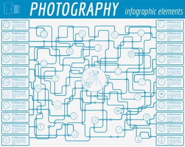 Fotoğraf infographics fotoğraf ile kameralar ve diğer malzemenin ayarla
