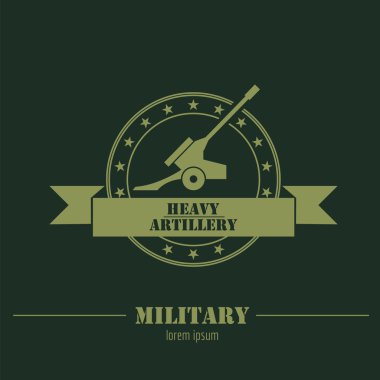 Askeri logosu, rozetleri. Top grafik şablonu
