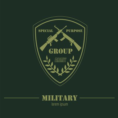 Askeri logo ve rozetleri grafik şablonu