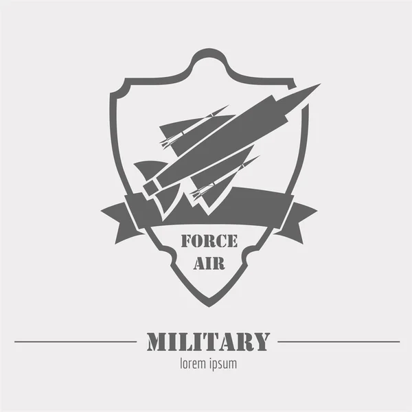 Logos e insignias de vehículos militares y blindados. Plantilla gráfica — Vector de stock