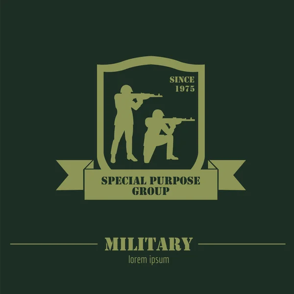 軍事のロゴとバッジのグラフィック テンプレート — ストックベクタ