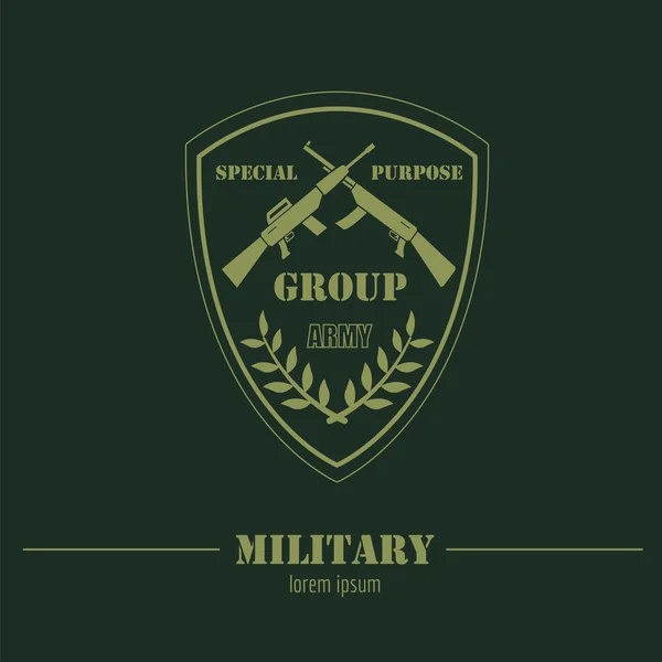 Askeri logo ve rozetleri grafik şablonu — Stok Vektör