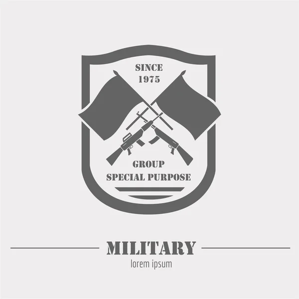 Askeri logo ve rozetleri grafik şablonu — Stok Vektör