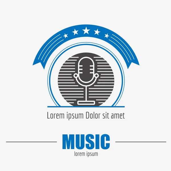 Instrumentos musicales logotipos e insignias. Plantilla gráfica — Vector de stock