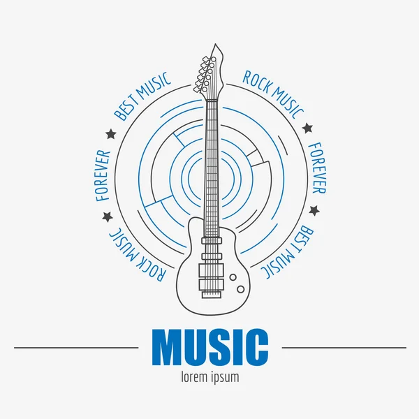 楽器のロゴとバッジ。グラフィック テンプレート — ストックベクタ