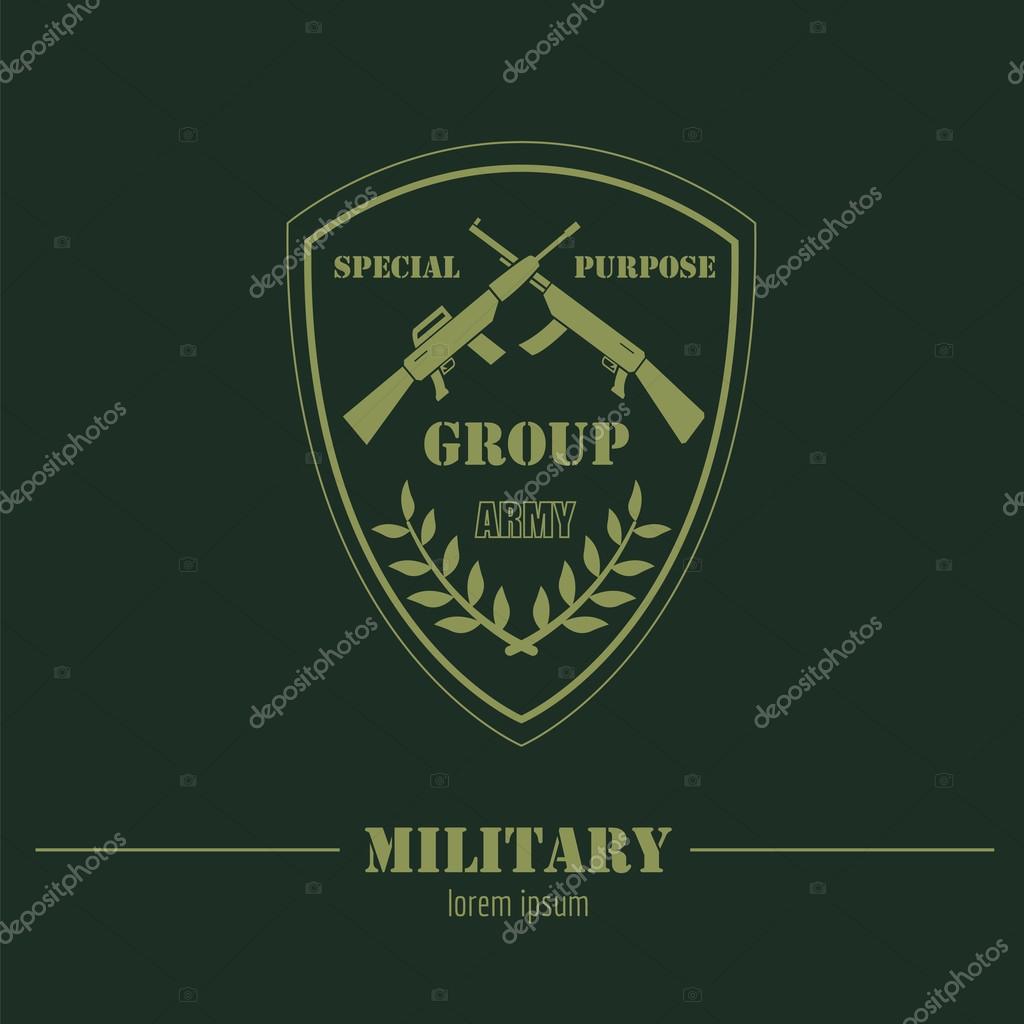 Military logo and badges Graphic template. Vector illustration