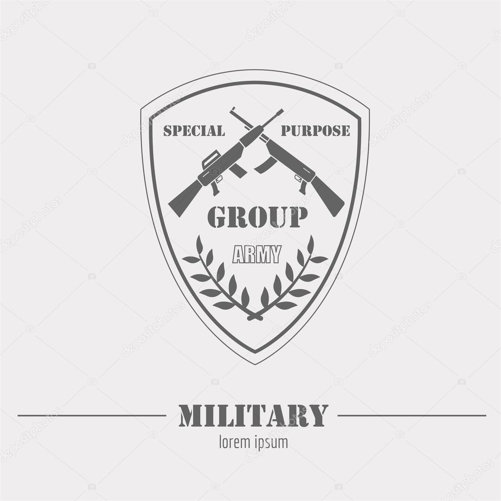 Military logo and badges Graphic template. Vector illustration