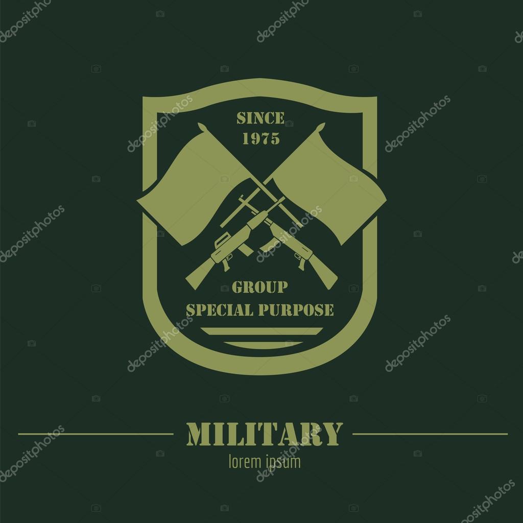 Military logo and badges Graphic template. Vector illustration
