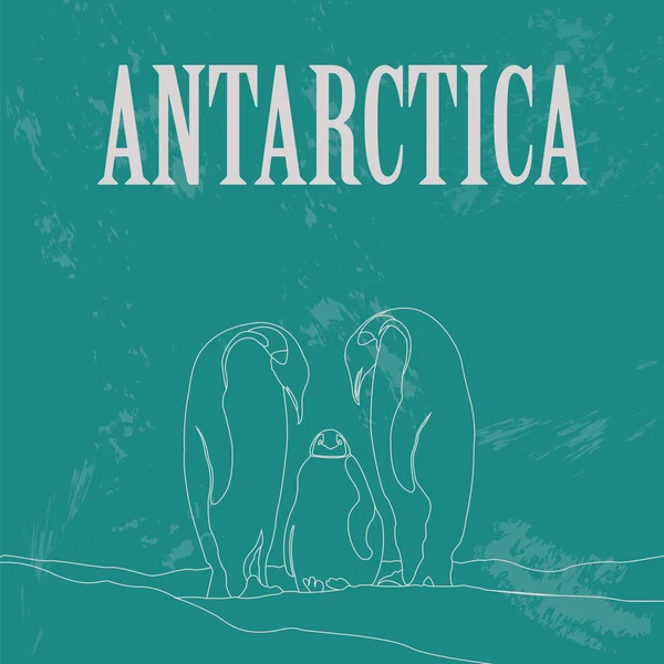 Az Antarktisz. Déli-sark. Retro stílusú kép — Stock Vector
