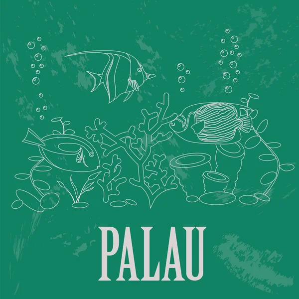Палау. Ретро-стиль — стоковый вектор
