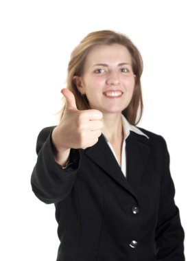 Businessewoman beyaz bir arka plan üzerinde portresi