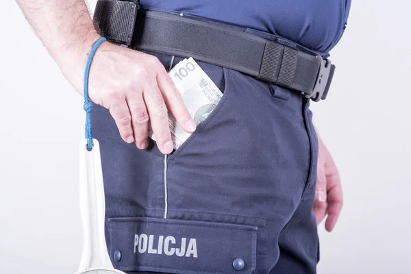 Poliziotto polacco corrotto — Foto Stock