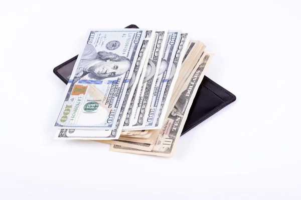 Uma carteira cheia de dólares — Fotografia de Stock
