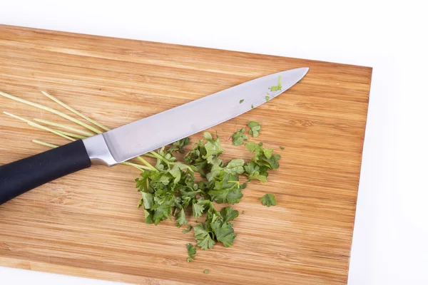 doğrama kurulu aşçılık üzerine maydanoz