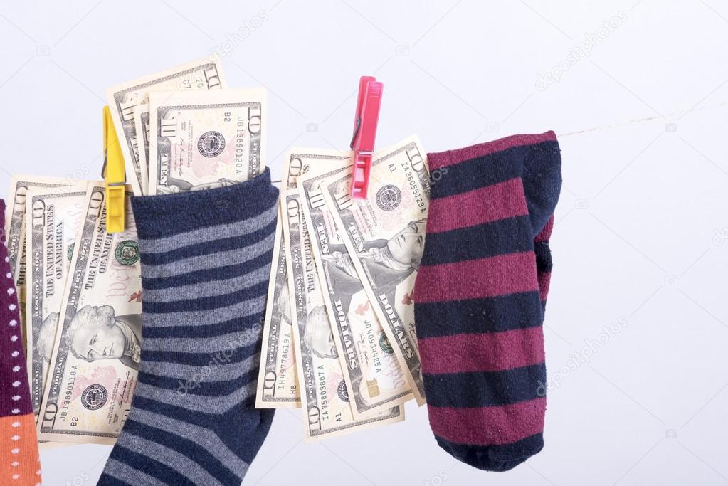 savings hidden in a sock