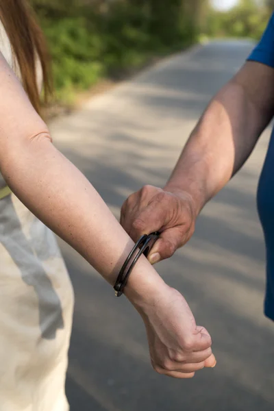 The arrest of a young woman — Stock Photo, Image