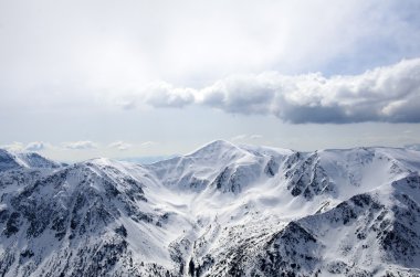 winter panorama of mountains clipart
