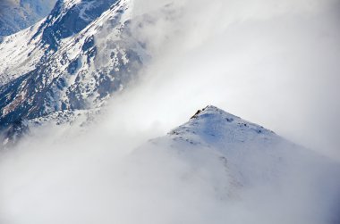 winter panorama of mountains clipart