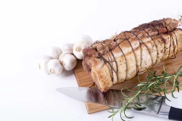 Traditional bacon baked with herbs — Stock Photo, Image