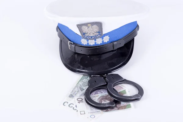 Polish policeman and bribe — Stock Photo, Image