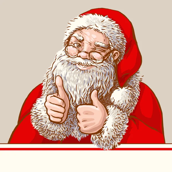 Santa showing o'key — Stock Vector