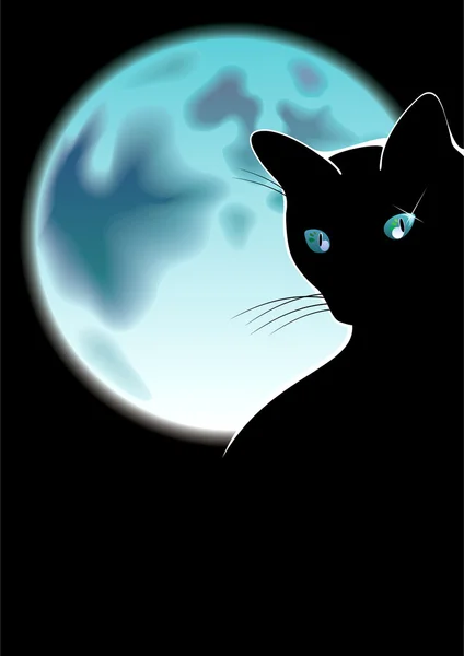 Gato negro — Vector de stock